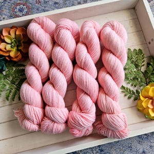 Sea Pink - Standard Sock Yarn | Tonal Semi Solid Hand Dyed Yarn | Fingering weight superwash merino nylon yarn Y002T