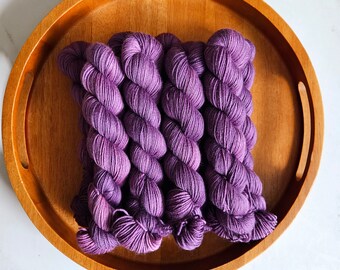 Eminence Purple 50gram half skein - Deluxe Soft Sock Fingering Weight yarn - Superwash Extrafine Merino and Nylon Y034