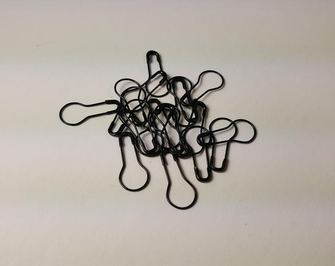 Bulb Stitch Pins - pack of 20 (Black) - Knitters Stitch Pins/Stitch Markers, Calabash Pins, Gourd Pins SP0002