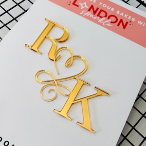 Personalized Acrylic Initial Cake Topper: Wedding, Engagement