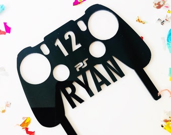 Decorazione personalizzata per torta a tema videogiochi in acrilico: decorazione per feste di compleanno a tema console.