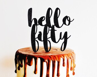 50th cake topper etsy