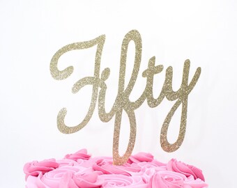 50th cake topper etsy