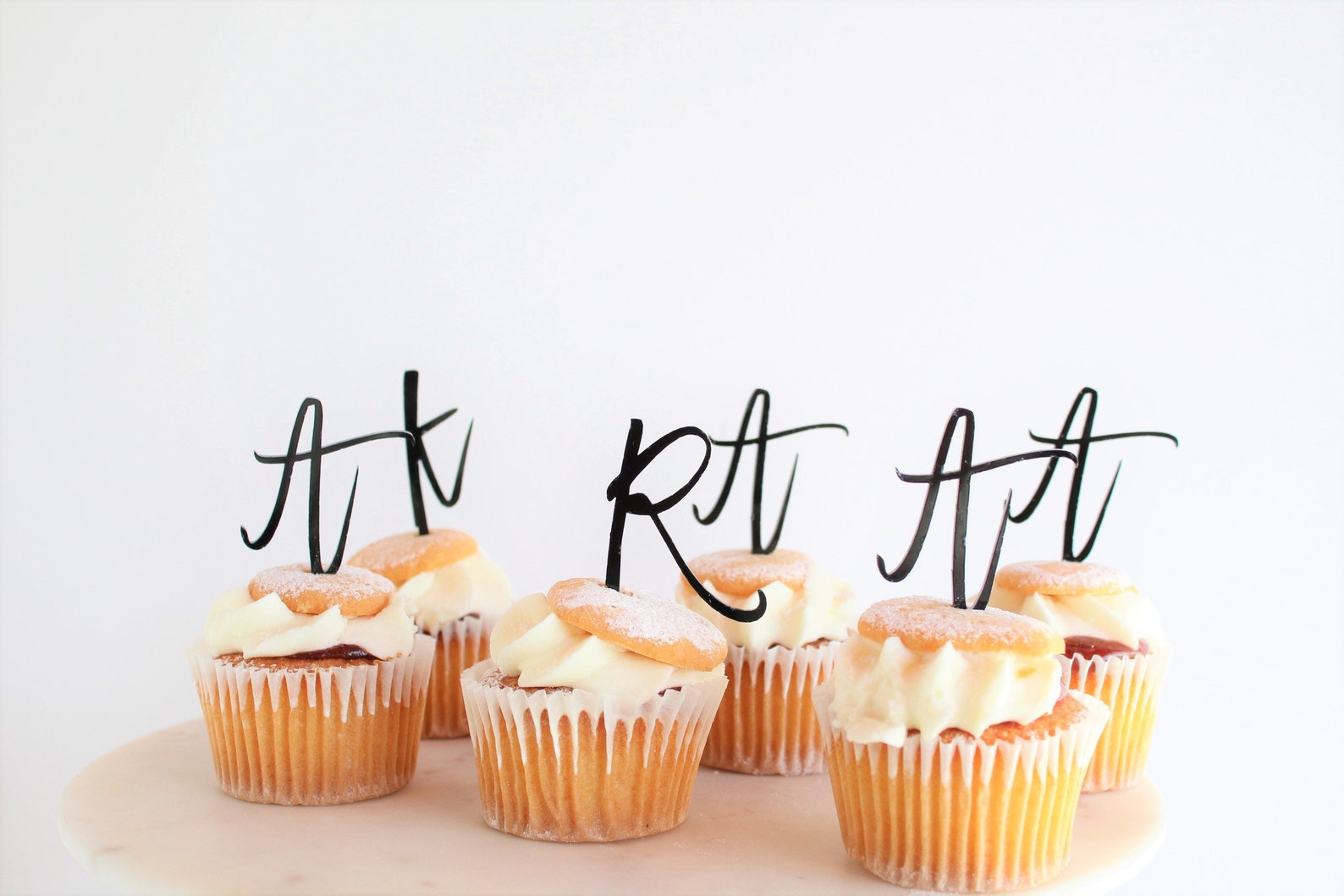 Intial Acrylic Cupcake Toppers Letter Cupcake Toppers Etsy UK