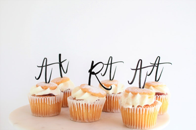 Intial Acrylic Cupcake Toppers Letter Cupcake Toppers Etsy UK