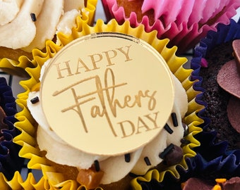 Fathers day acrylic cake charm, cake disc, cake topper, dad