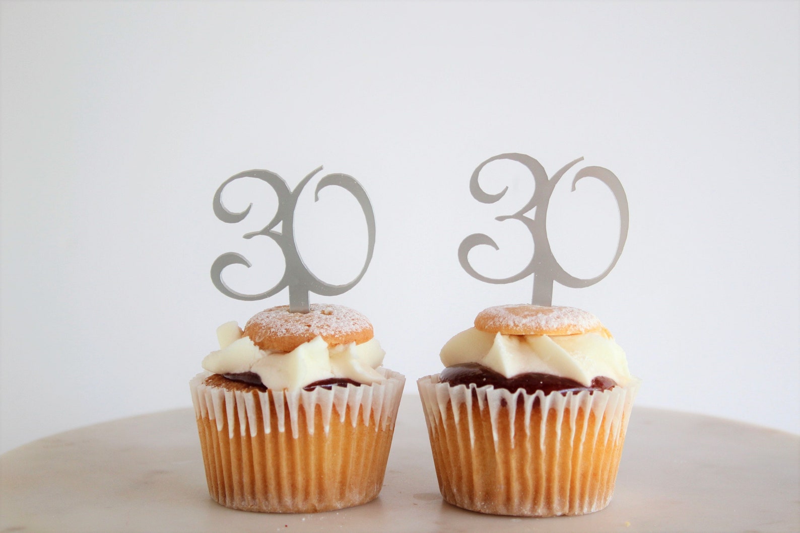 30 Thirty Acrylic Cupcake Toppers Number Cupcake Toppers Etsy