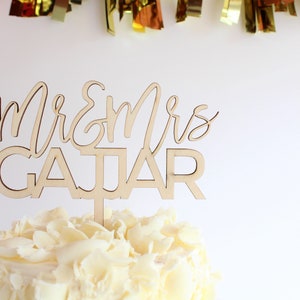 Custom Mr & Mrs Wood Cake Topper: Wedding or Engagement