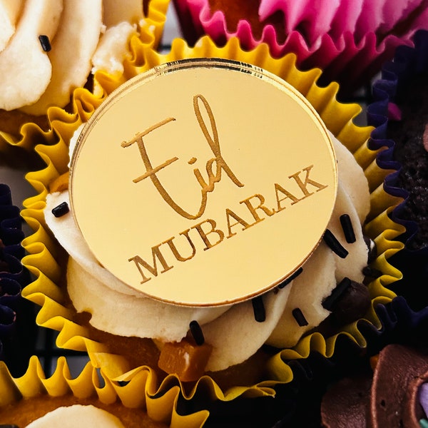 Eid Mubarak cake charm, Eid cup cake charm, cake topper, cake disc, Ramadan Mubarak