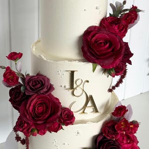 Ciondolo personalizzato per torta nuziale / Ciondolo per torta in acrilico con iniziali personalizzate / Decorazione per torta nuziale con monogramma / Ciondolo per torta con specchio dorato