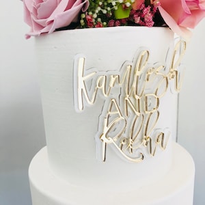 mirror Acrylic wedding cake charm, personalised cake charm, engagement cake topper, bespoke cake topper, engagement cake topper