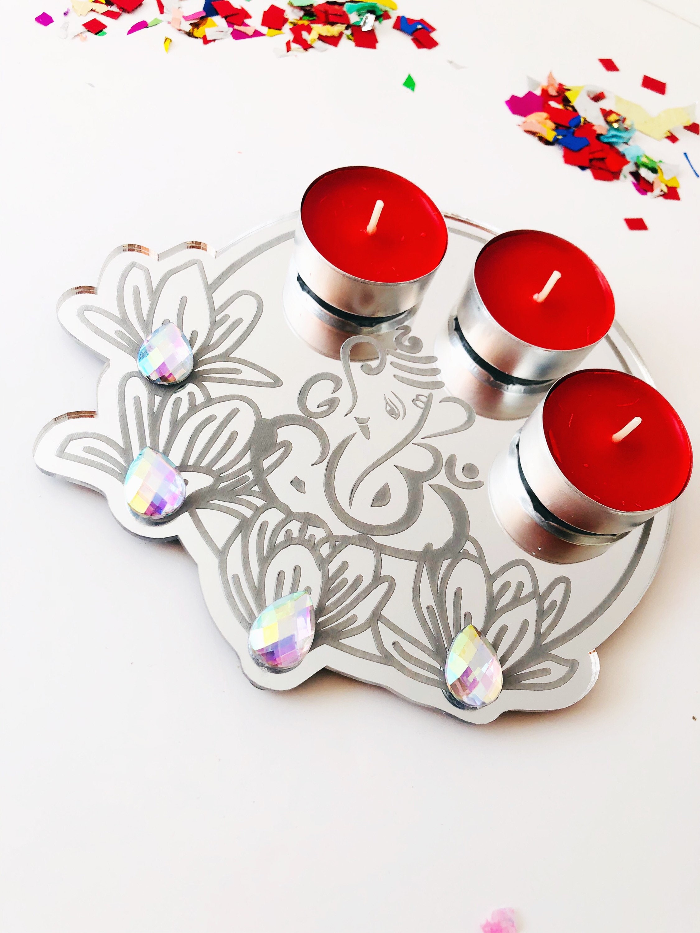 Diwali Candle Plate Diwali Decorations Diwali Party Diwali Etsy UK