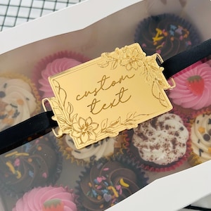 Custom text acrylic gift tag, cake disc, cake topper, birthday charm