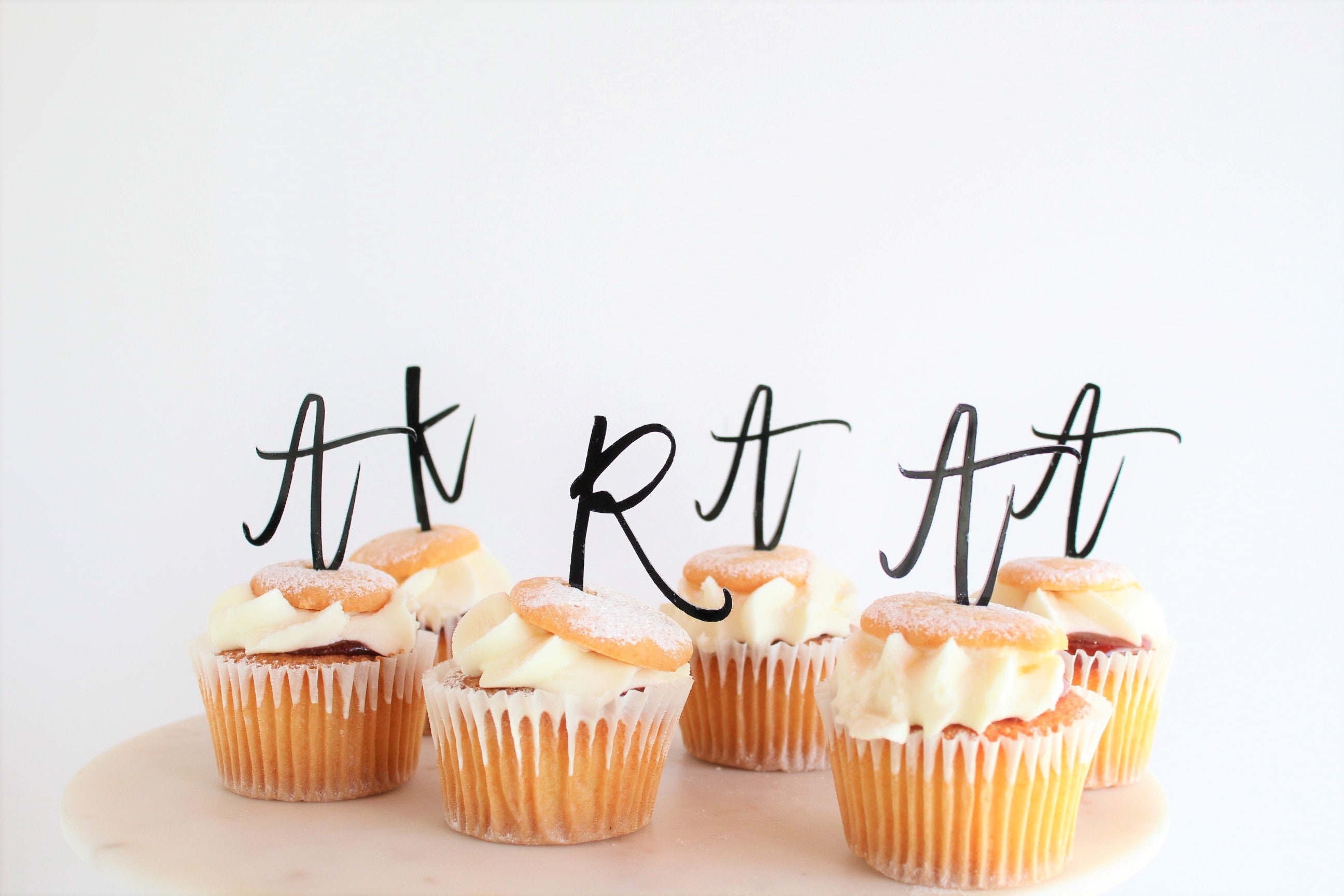 Intial Acrylic Cupcake Toppers Letter Cupcake Toppers Etsy UK