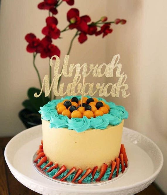 Umrah Mubarak Paillettes Dor Topper Cake Topper Eid Mubarak Etsy
