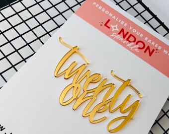 twenty one cake charm | | Personalised Birthday charm | Cake charm | Cake decoration