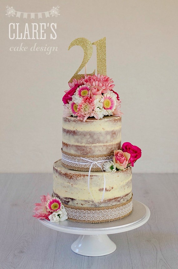 21st Birthday Large Cake Toppers Partygold Party Custom Etsy