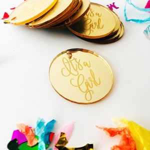 Its Girl Acryl TAG Spiegel Acryl Geschenkanhänger, graviert Charm Kuchen Dekorationen Plexiglas
