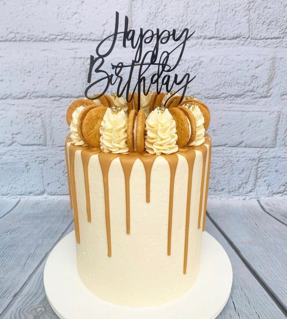 Happy Birthday Acrylic Cake Decoration Birthday Cake Side - Temu