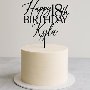 Personalised Birthday Cake Topper | Gold Mirror Acrylic Name & Age | Custom Happy Birthday Cake Decoration | Fast Dispatch UK