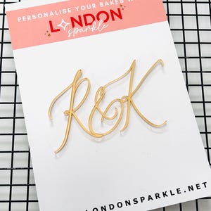 Custom Double Initial Acrylic Cake Charm: Wedding Decoration