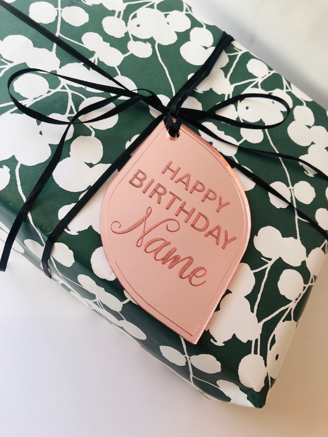 Large Personalised Engraved Gift Tag Mirror Acrylic Gift Tags, Engraved