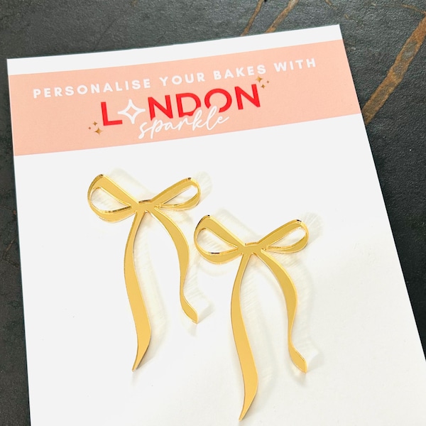 Acrylic Bow Cake Charms | cake toppers | cake bows