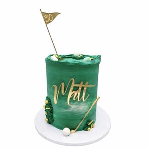 Acrylic Golf Cake Topper Set | Personalized Name & Age