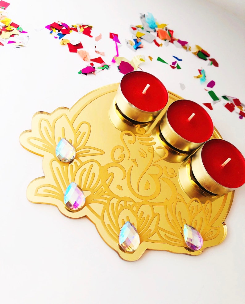 Diwali Candle Plate Diwali Decorations Diwali Party Diwali Etsy UK