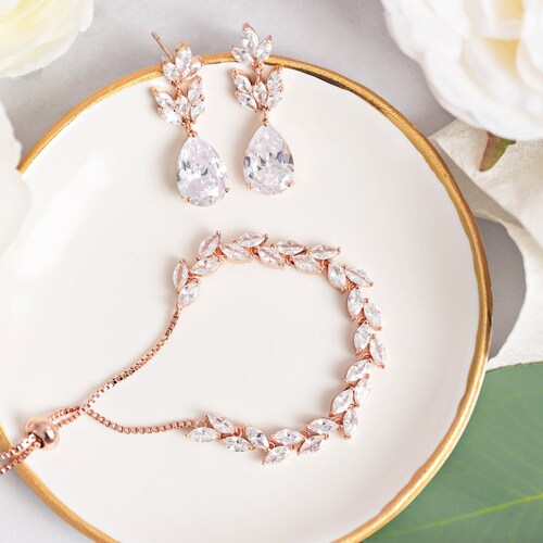 Bridesmaid Jewelry Gift Gold Bridesmaid Bracelet Set Etsy