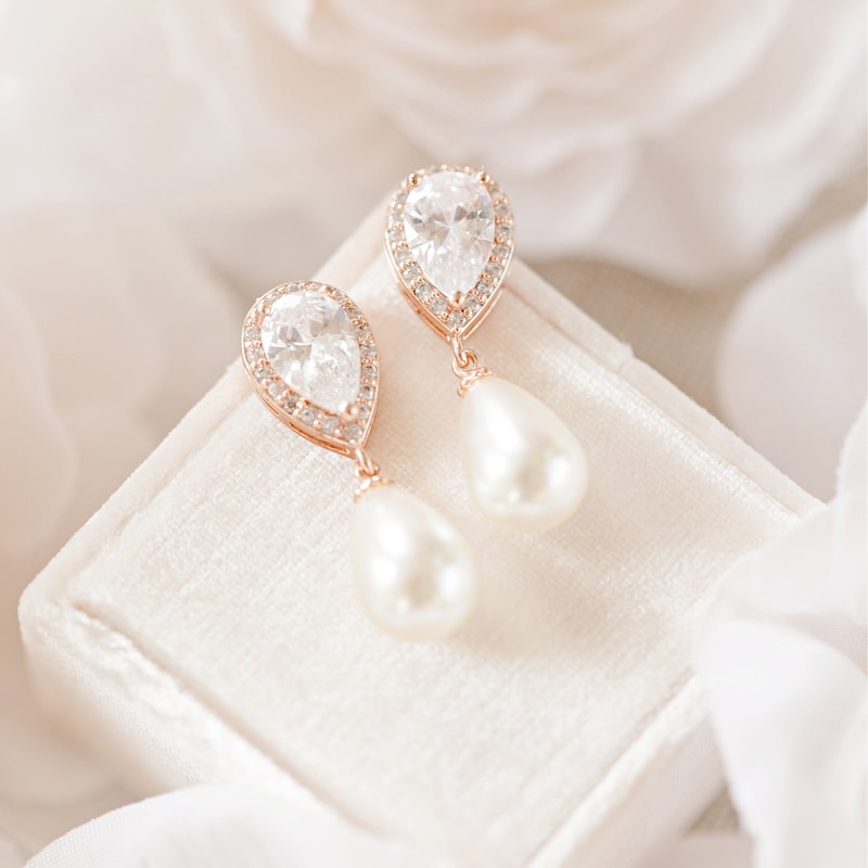 Wedding Earrings Pearl Etsy