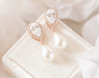 Pearl Wedding Earrings Pearl Drop Bridal Earrings Pearl Wedding Jewelry Pearl Bridesmaid Earrings, Pearl Bridesmaid Jewelry, Kendall