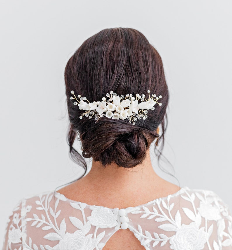 floral wedding hair comb