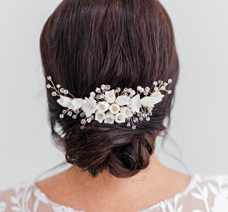 flower bridal hair comb