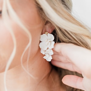 bridal flower earrings