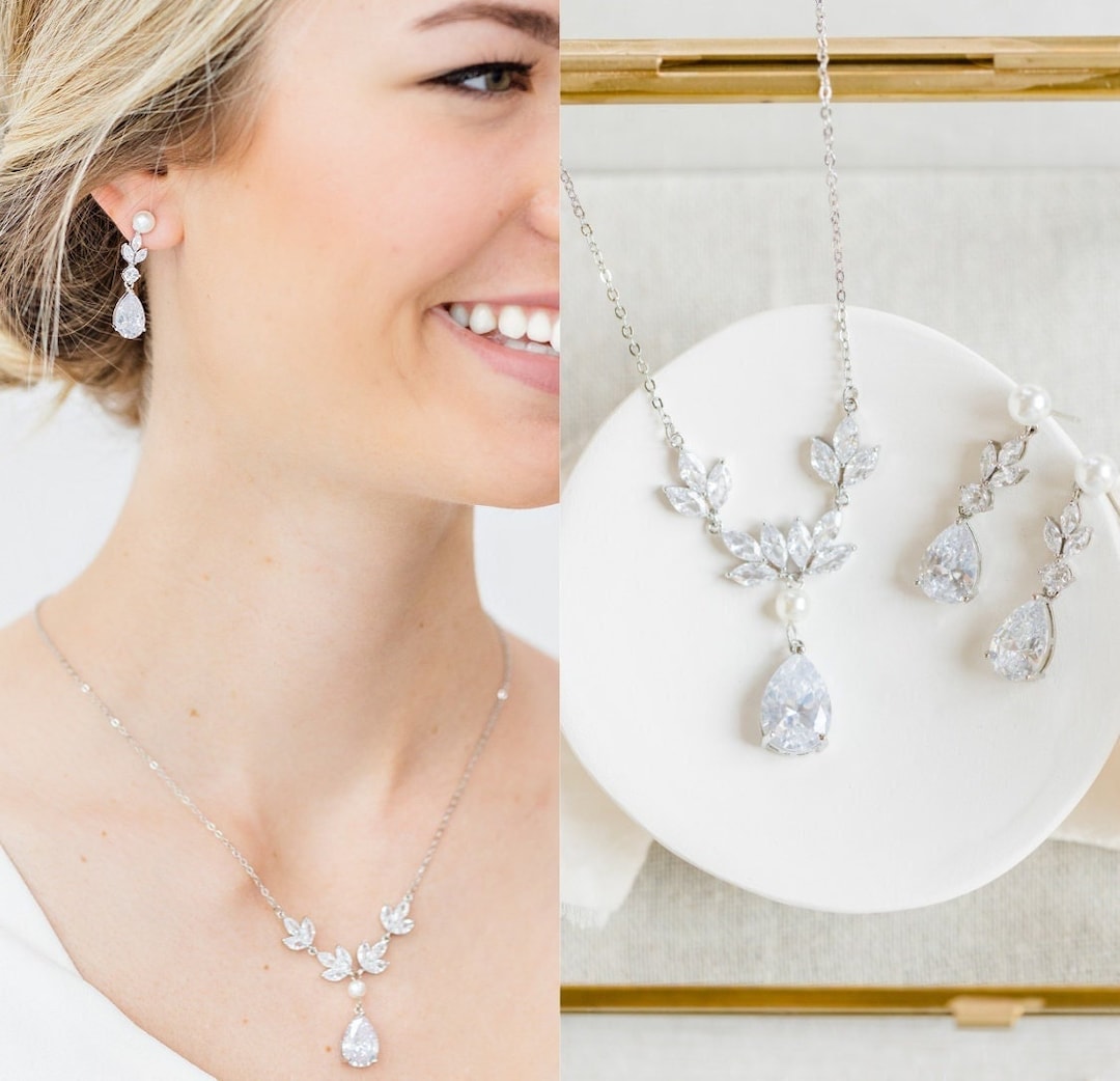 Pearl Bridal Jewelry Pearl Wedding Jewelry Set Pearl Etsy