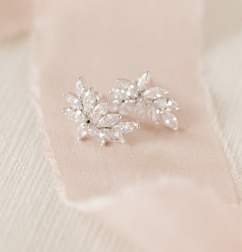 silver bridesmaid earrings