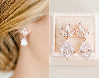 Bridesmaid Earrings Bridal Drop Earrings, Bridesmaid Jewelry, Crystal Wedding Earrings, Silver Bridal Earrings, Bridal Jewelry, Adele