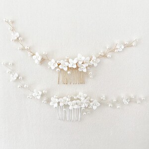 pearl flower wedding hair combs