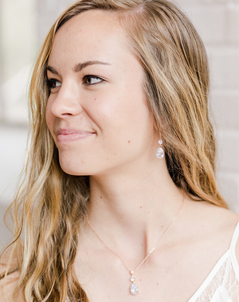 Wedding Jewelry Set Bridal Jewelry Set Teardrop Wedding Etsy