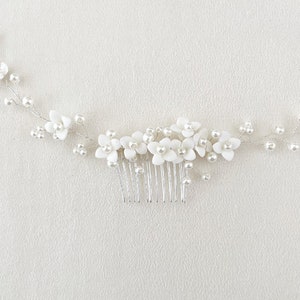 silver wedding hair comb