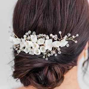 floral bridal hair comb