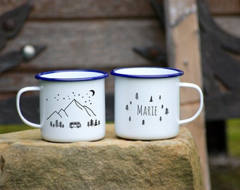 Enamel Mug Camping Mug Alpine Mug with Marking Pen for States You Traveled Enamel Mug Camping Mug Alpine Mug with Marking Pen for States You Traveled