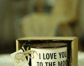 Funny MUG LOVE Gift Enamel Mug Metal MUG New Custom Engraved Cup Personal Tumbler with Sentence: I love you to the moon and back