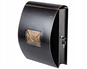 Premium Mailbox with Newspaper Compartment Letter Post Box For Wall Container Rustic Style - Colors to Choose - mod 9