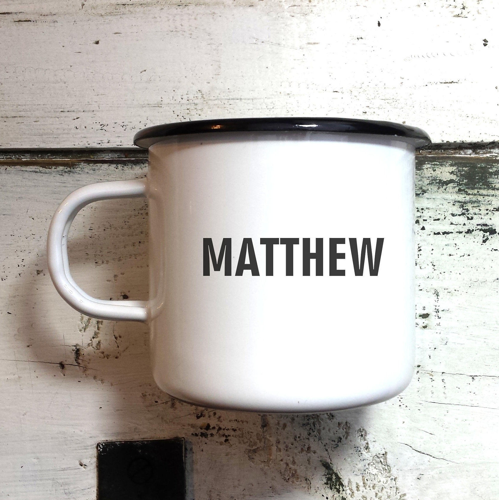 NAME MUG / Personalized Enamel Mugs / Enamel CUSTOM Coffee Etsy