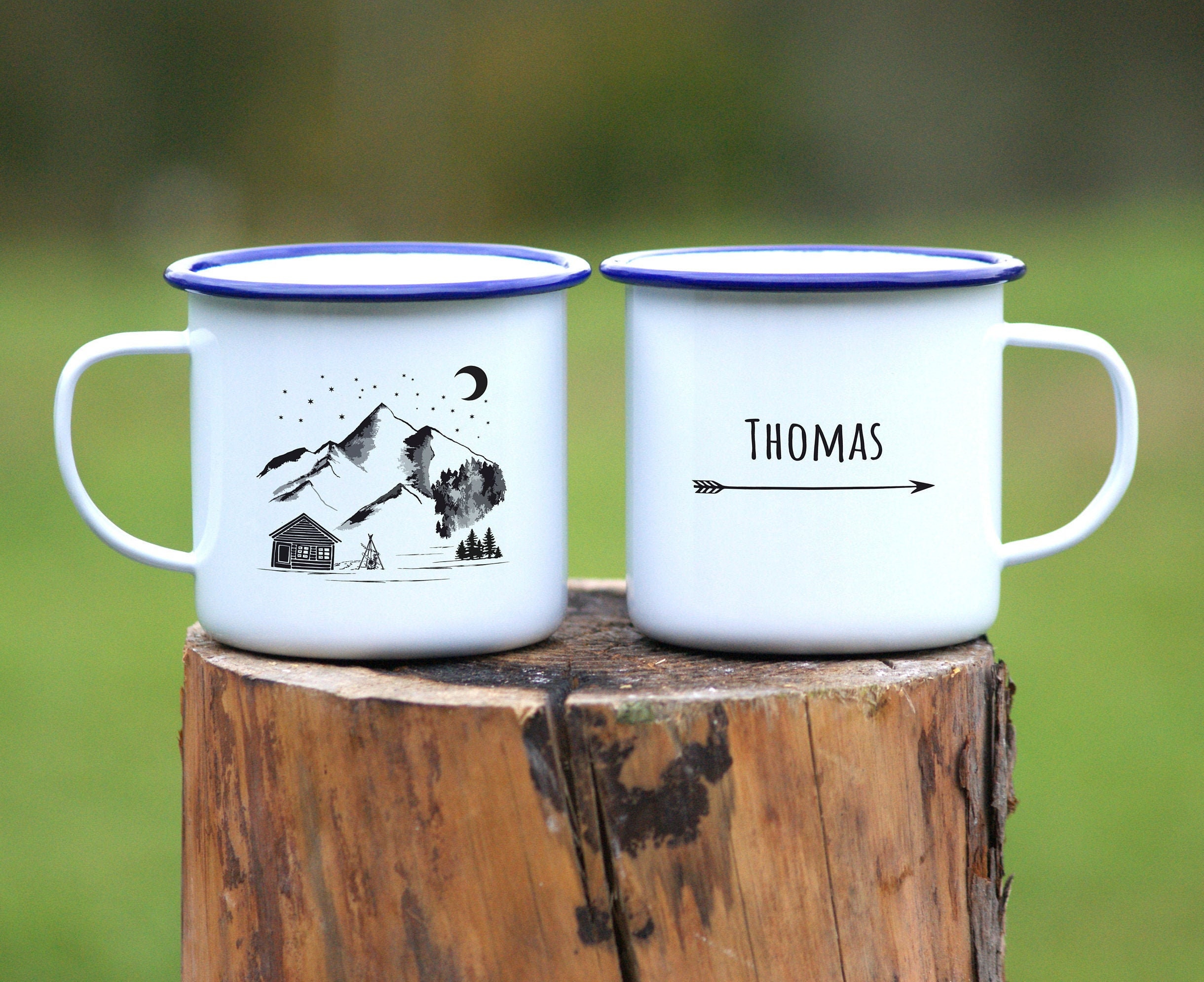 Camping Gift for Him Custom enamel mug Camp mugs Campfire mug Etsy