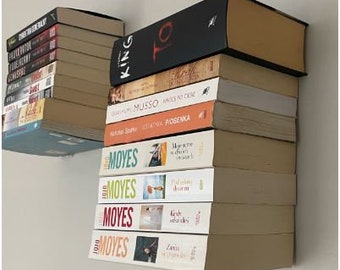 Bücherregal Unsichtbare Wand Schwebendes Bücher Versteckte Bücherregale Aufbewahrungsbuch - Weiß und Schwarz