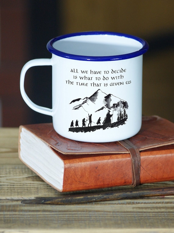 Personalised Hobbit Mug, Lord of the Rings Mug, Tolkien Mug, Enamel Mug -   Hong Kong