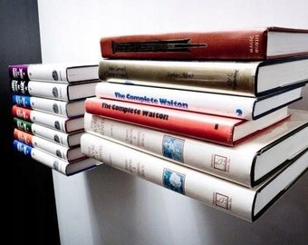 Étagère Invisible Bibliothèque Flottante à livres cachés, livre de rangement - Métal blanc et noir